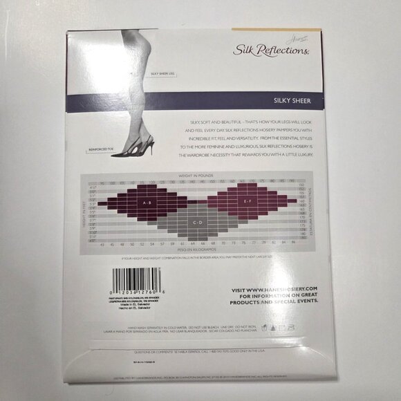 Hanes Silk Reflections Pantyhose Style 718 Size AB - Picture 2 of 3